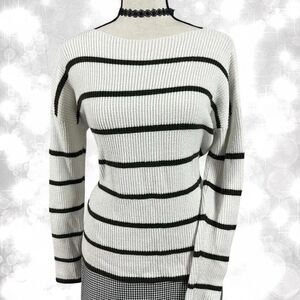 Y2K Style White and Black Striped Luxury Aesthetic Sweater
